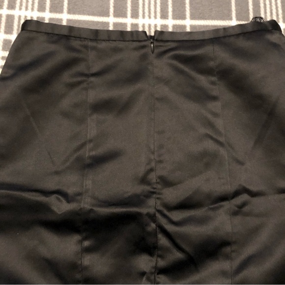 Black Satin Mermaid Flare Maxi Skirt Invisible Zipper Size Small - Picture 5 of 7